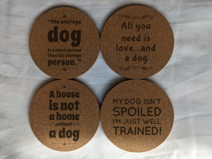 Dog lovers coaster set of 4