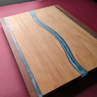 Hardwood and epoxy serving board