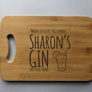 Personalised Bamboo engraved gin and tonic, Lemon / Lime slicing serving/cutting board, G&T lovers gift, gin and tonic gift